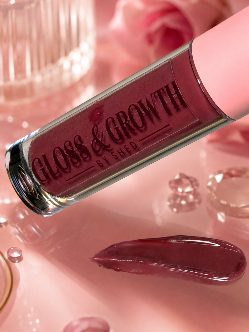 Gloss & Growth Lip Gloss– Rose Nude Shine